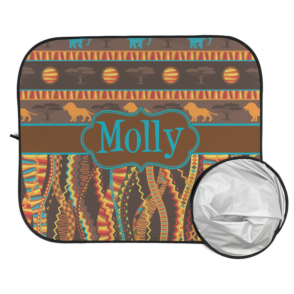 African Lions & Elephants Car Sun Shades - FOLDED & UNFOLDED