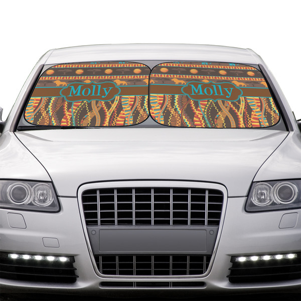 African Lions & Elephants Car Sun Shades - IN CONTEXT