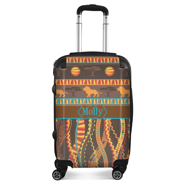 Custom African Lions & Elephants Suitcase - 20" Carry On (Personalized)