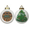 African Lions & Elephants Ceramic Christmas Ornament - X-Mas Tree (APPROVAL)