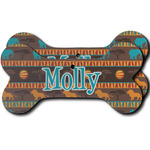 African Lions & Elephants Ceramic Dog Ornament - Front & Back w/ Name or Text