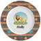 African Lions & Elephants Ceramic Dinner Plates (Set of 4) (Personalized)