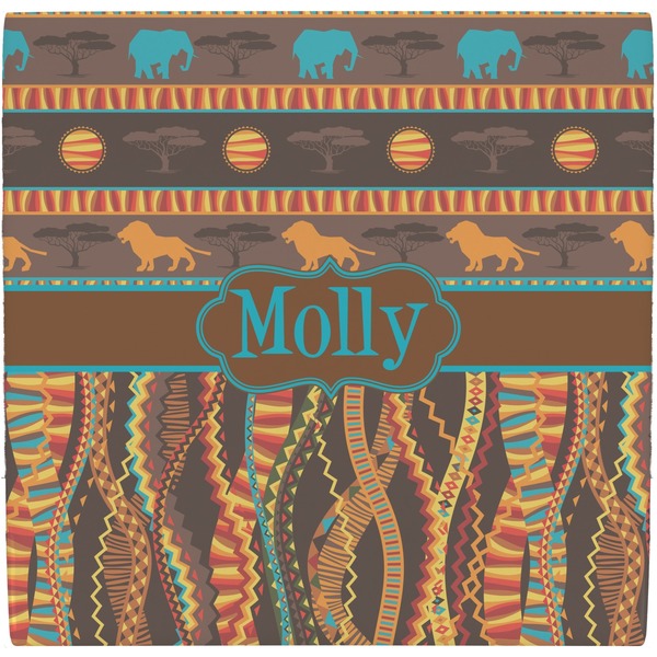 Custom African Lions & Elephants Ceramic Tile Hot Pad (Personalized)