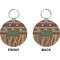 African Lions & Elephants Circle Keychain (Front + Back)