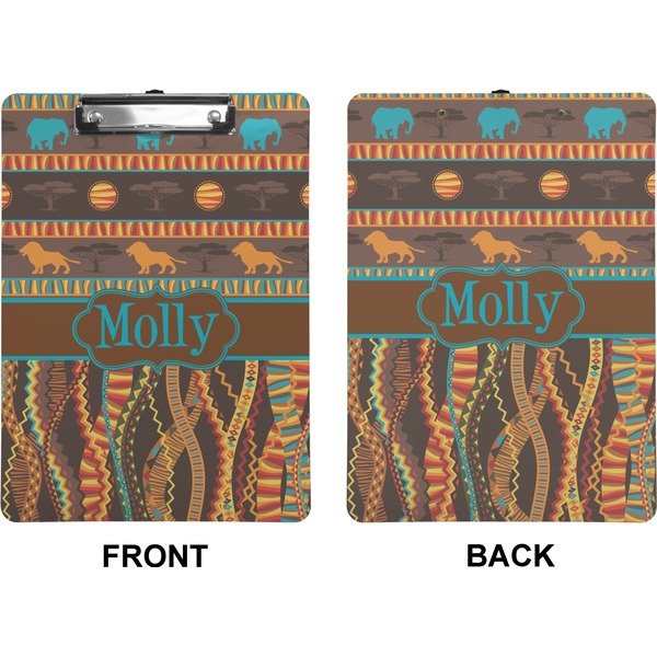 African Lions & Elephants Clipboard (Letter) (Front + Back)