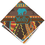 African Lions & Elephants Cloth Napkin w/ Name or Text