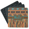 African Lions & Elephants Square Rubber Backed Coasters - Set of 4 (Personalized)