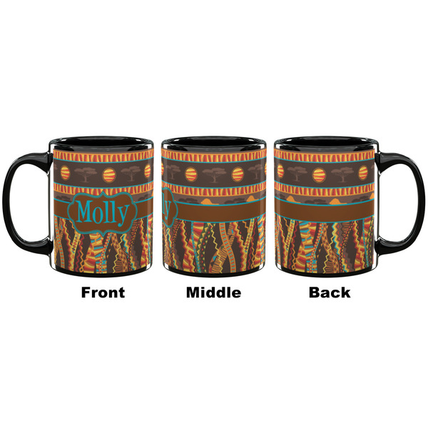 African Lions & Elephants Coffee Mug - 11 oz - Black APPROVAL