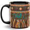 African Lions & Elephants Coffee Mug - 11 oz - Full- Black
