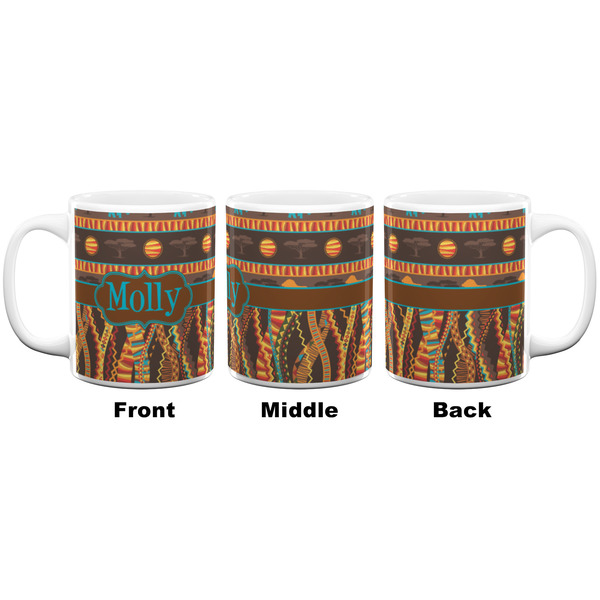 African Lions & Elephants Coffee Mug - 11 oz - White APPROVAL