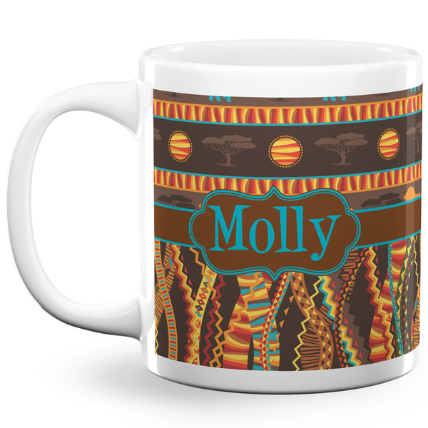 Custom African Lions & Elephants 20 Oz Coffee Mug - White (Personalized)