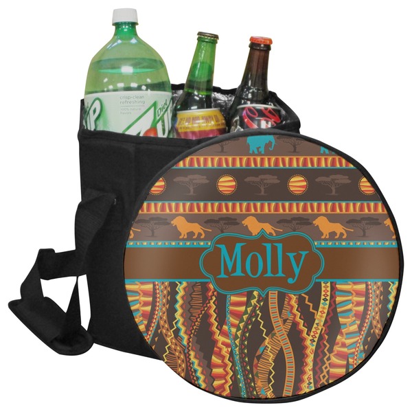Custom African Lions & Elephants Collapsible Cooler & Seat (Personalized)