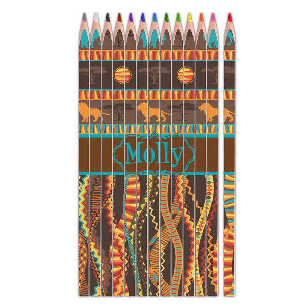 Custom African Lions & Elephants Colored Pencils (Personalized)