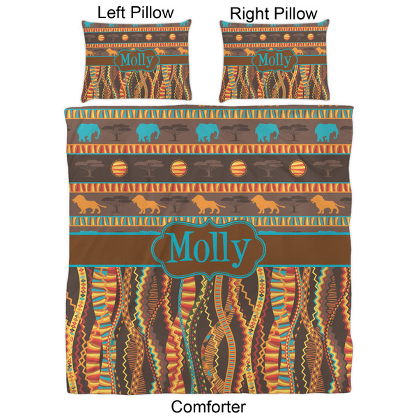 African Lions & Elephants Comforter Set - Queen - Approval