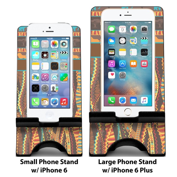 African Lions & Elephants Compare Phone Stand Sizes - with iPhones