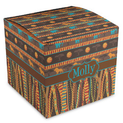 African Lions & Elephants Cube Favor Gift Boxes (Personalized)