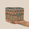 African Lions & Elephants Cube Favor Gift Box - On Hand - Scale View