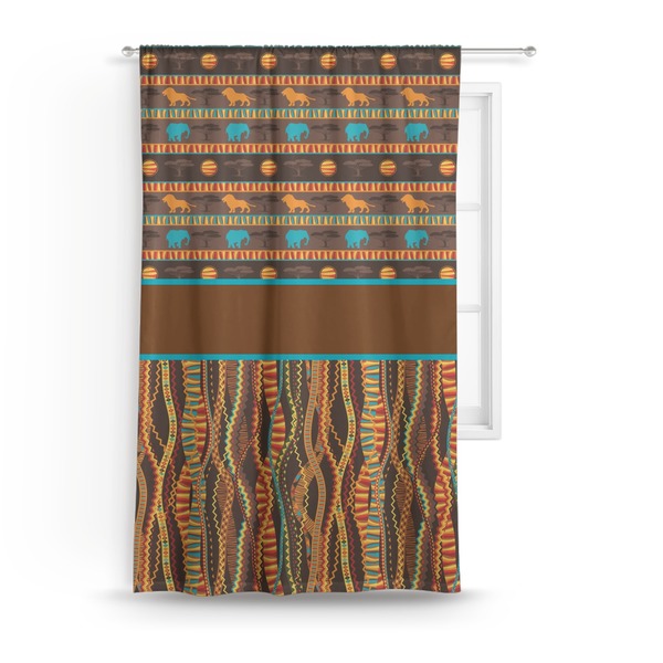Custom African Lions & Elephants Curtain - 50"x84" Panel