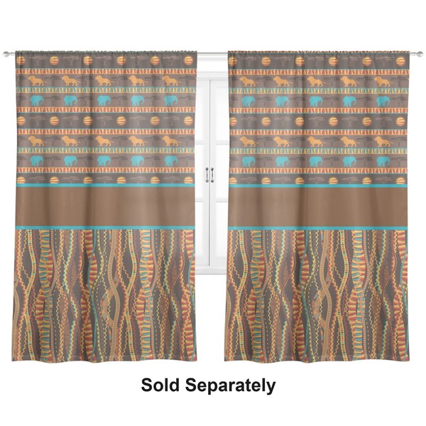 African Lions & Elephants Curtains