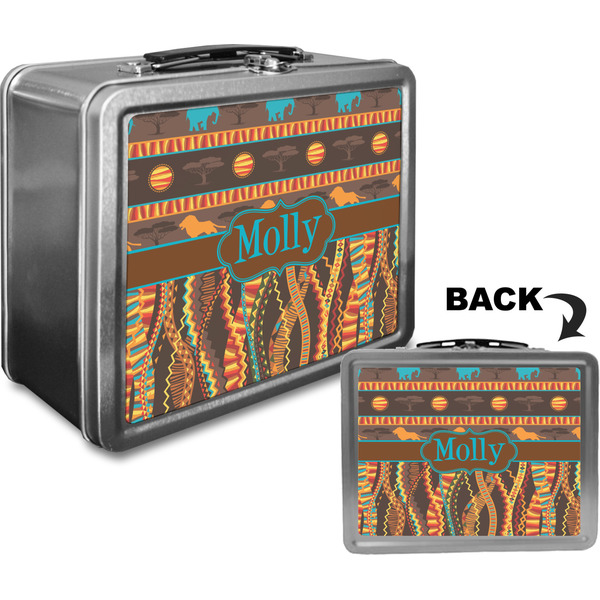 African Lions & Elephants Custom Lunch Box / Tin Approval