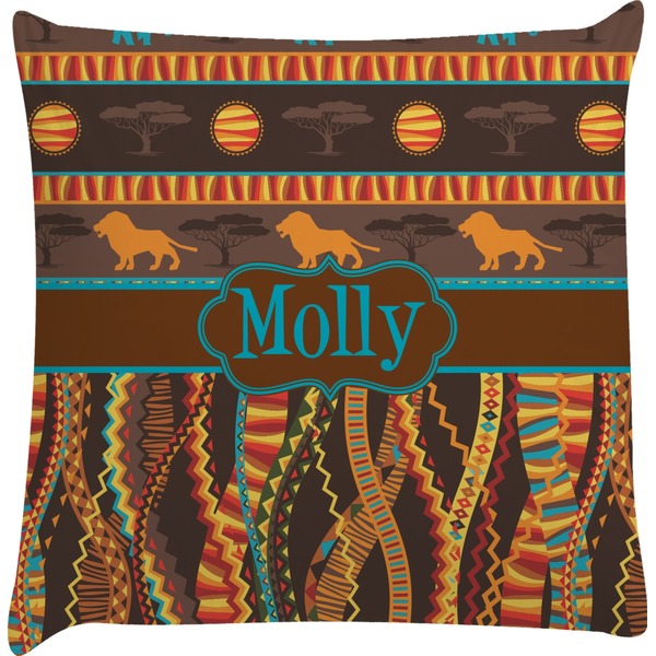 Custom African Lions & Elephants Decorative Pillow Case (Personalized)