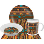African Lions & Elephants Dinner Set - Single 4 Pc Setting w/ Name or Text
