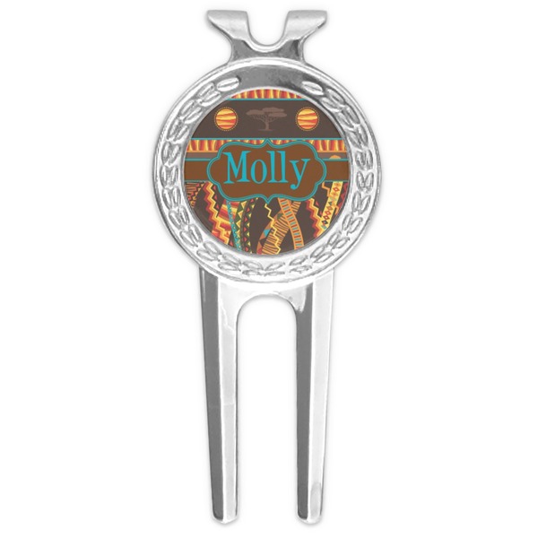 Custom African Lions & Elephants Golf Divot Tool & Ball Marker (Personalized)