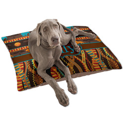 African Lions & Elephants Dog Bed - Large w/ Name or Text