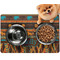 African Lions & Elephants Dog Food Mat - Small w/ Name or Text