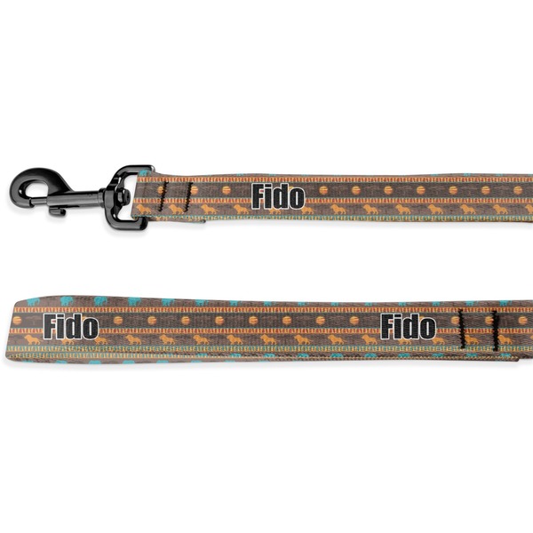 Custom African Lions & Elephants Deluxe Dog Leash - 4 ft (Personalized)