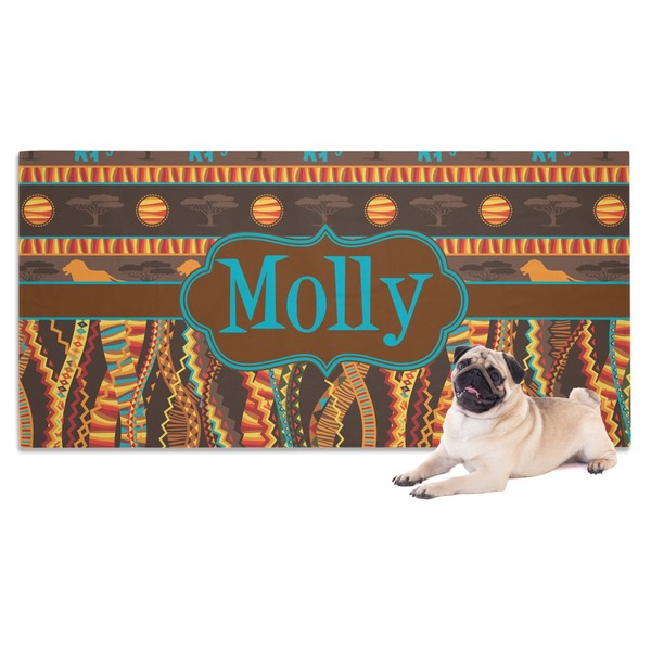 Custom African Lions & Elephants Dog Towel (Personalized)