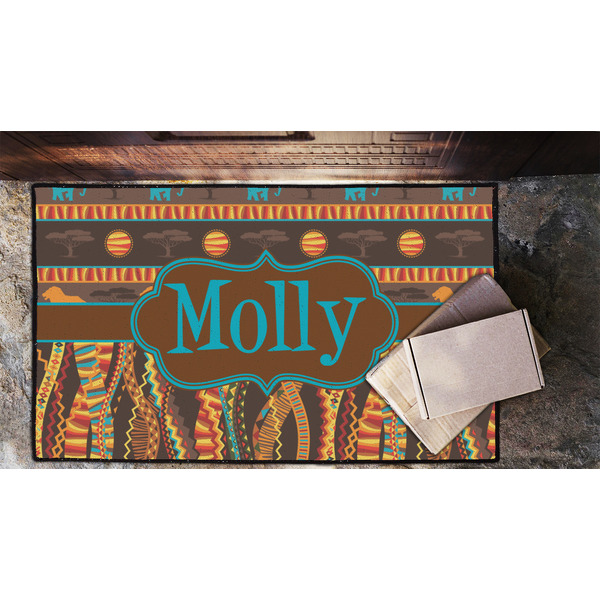 African Lions & Elephants Door Mat - LIFESTYLE (Lrg)