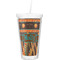 African Lions & Elephants Double Wall Tumbler with Straw (Personalized)
