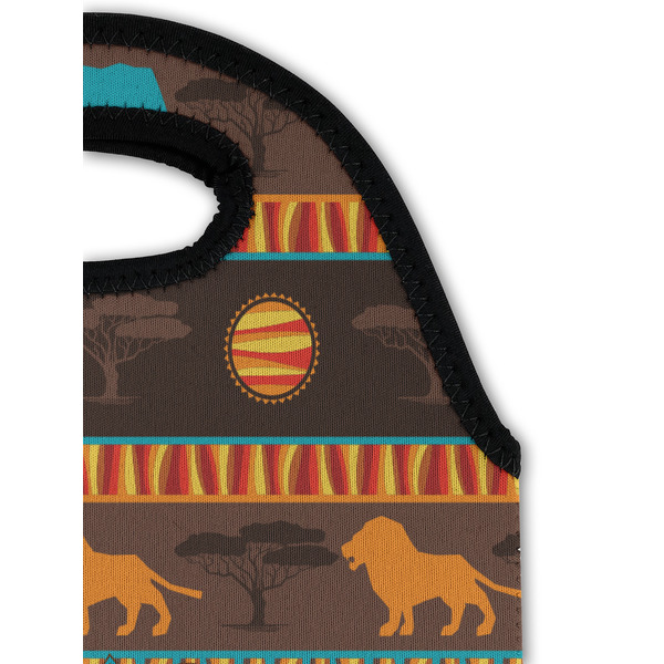 African Lions & Elephants Double Wine Tote - Detail 1 (new)