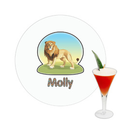 African Lions & Elephants Printed Drink Topper -  2.5" (Personalized)
