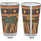 African Lions & Elephants Pint Glass - Full Color - Front & Back Views