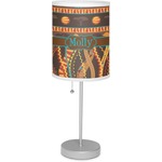African Lions & Elephants Lamp with Drum Shade (Personalized)