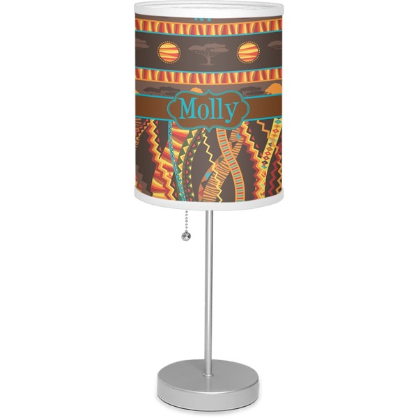 Custom African Lions & Elephants 7" Drum Lamp with Shade (Personalized)