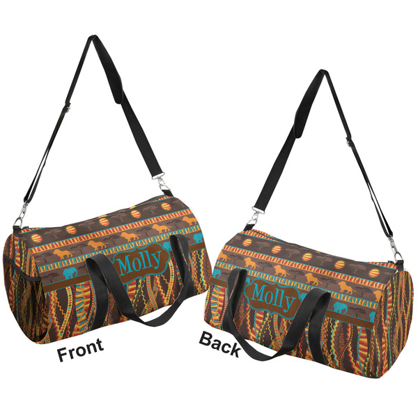 African Lions & Elephants Duffle bag large front and back sides