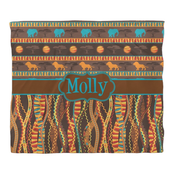 African Lions & Elephants Duvet Cover - King - Front