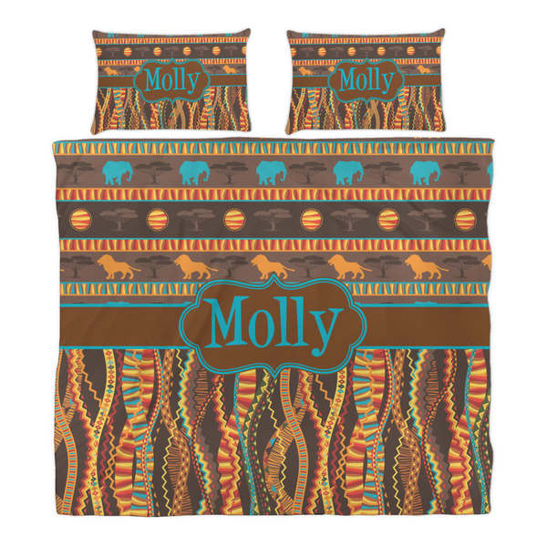 African Lions & Elephants Duvet Cover Set - King - Alt Approval