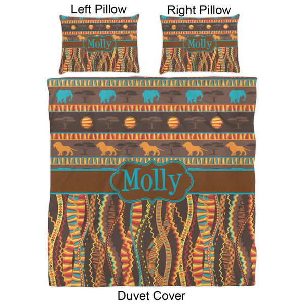 African Lions & Elephants Duvet Cover Set - Queen - Approval