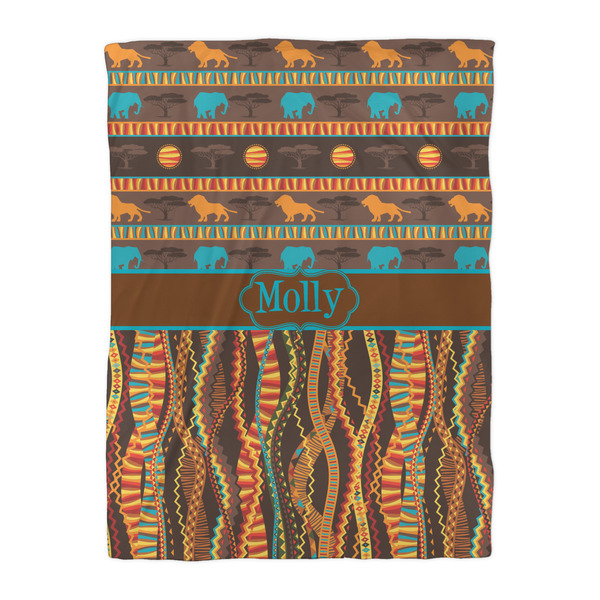 African Lions & Elephants Duvet Cover - Twin XL - Front