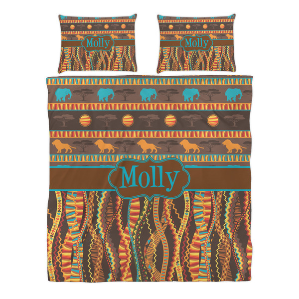 African Lions & Elephants Duvet cover Set - Queen - Alt Approval