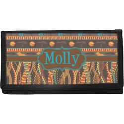 African Lions & Elephants Canvas Checkbook Cover (Personalized)