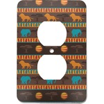 African Lions & Elephants Electric Outlet Plate