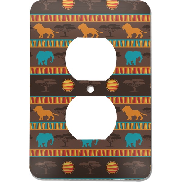 Custom African Lions & Elephants Electric Outlet Plate