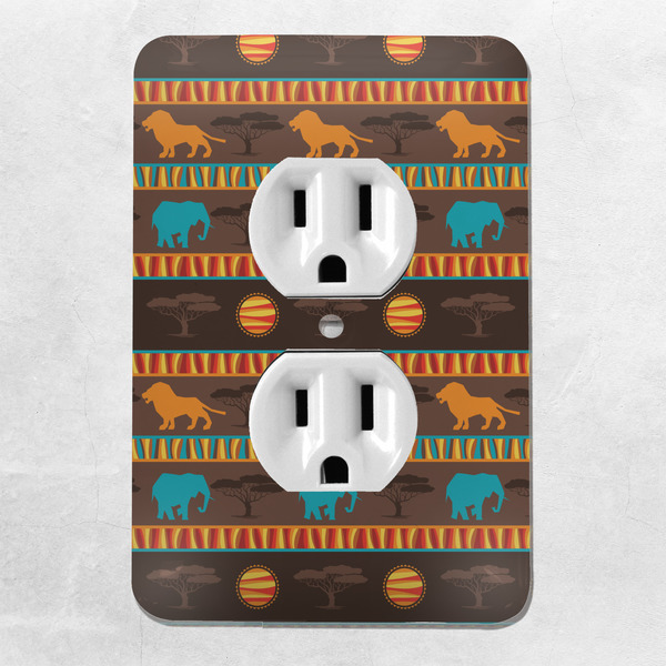 African Lions & Elephants Electric Outlet Plate - LIFESTYLE