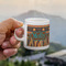 African Lions & Elephants Espresso Cup - 3oz LIFESTYLE (new hand)