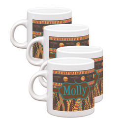 African Lions & Elephants Single Shot Espresso Cups - Set of 4 (Personalized)